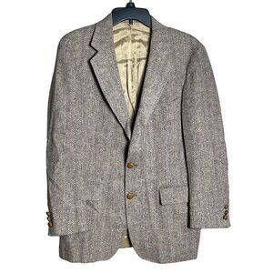 Levis Brown Tweed Sport Coat Blazer Wool Vintage Jacket Mens M-L